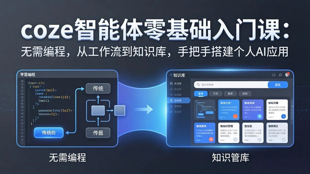 【精】coze智能体实战训练营零基础入门课：无需编程，从工作流到知识库，手把手搭建个人AI应用网赚项目-副业赚钱-互联网创业-资源整合知行客