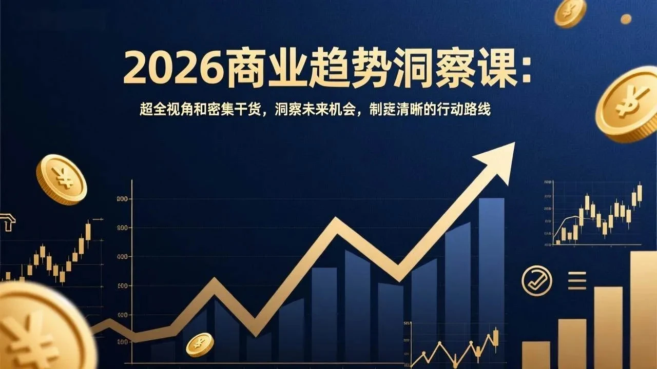 【精】2026商业趋势洞察课：超全视角和密集干货，洞察未来机会，制定清晰的行动路线网赚项目-副业赚钱-互联网创业-资源整合知行客