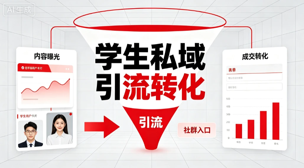 学生私域引流转化，吸引关注、加入社群、建立信任、完成转化-知行客