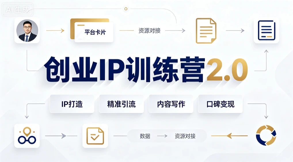 【精】创业IP训练营2.0｜创业IP全阶打造、多平台矩阵精准引流、高转化内容写作、项目资源对接与口碑变现闭环课程-知行客