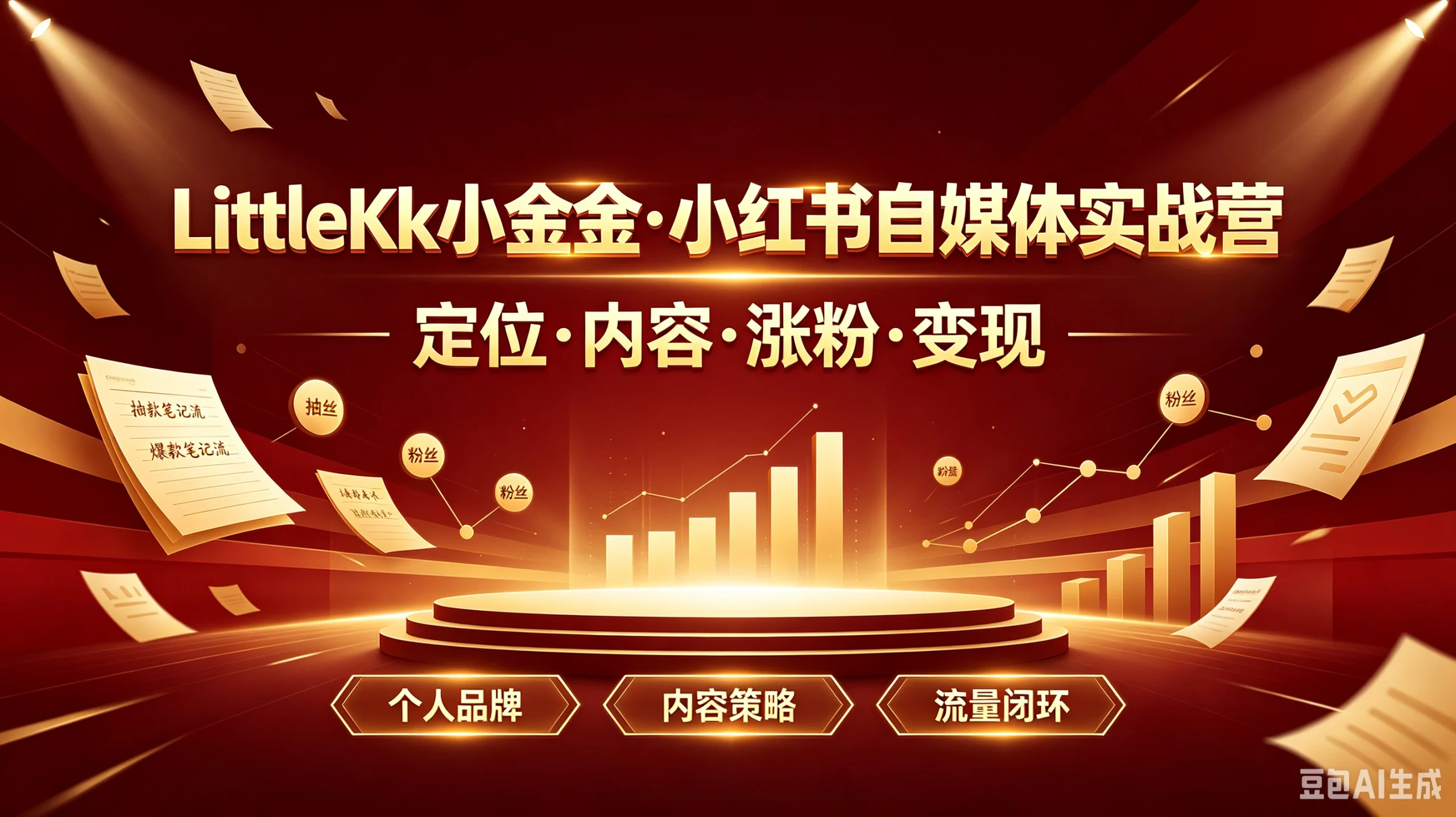 【精】LittleKk小金金·小红书自媒体实战营一定位·内容·涨粉·变现，个人品牌、内容策略、流量闭环-知行客
