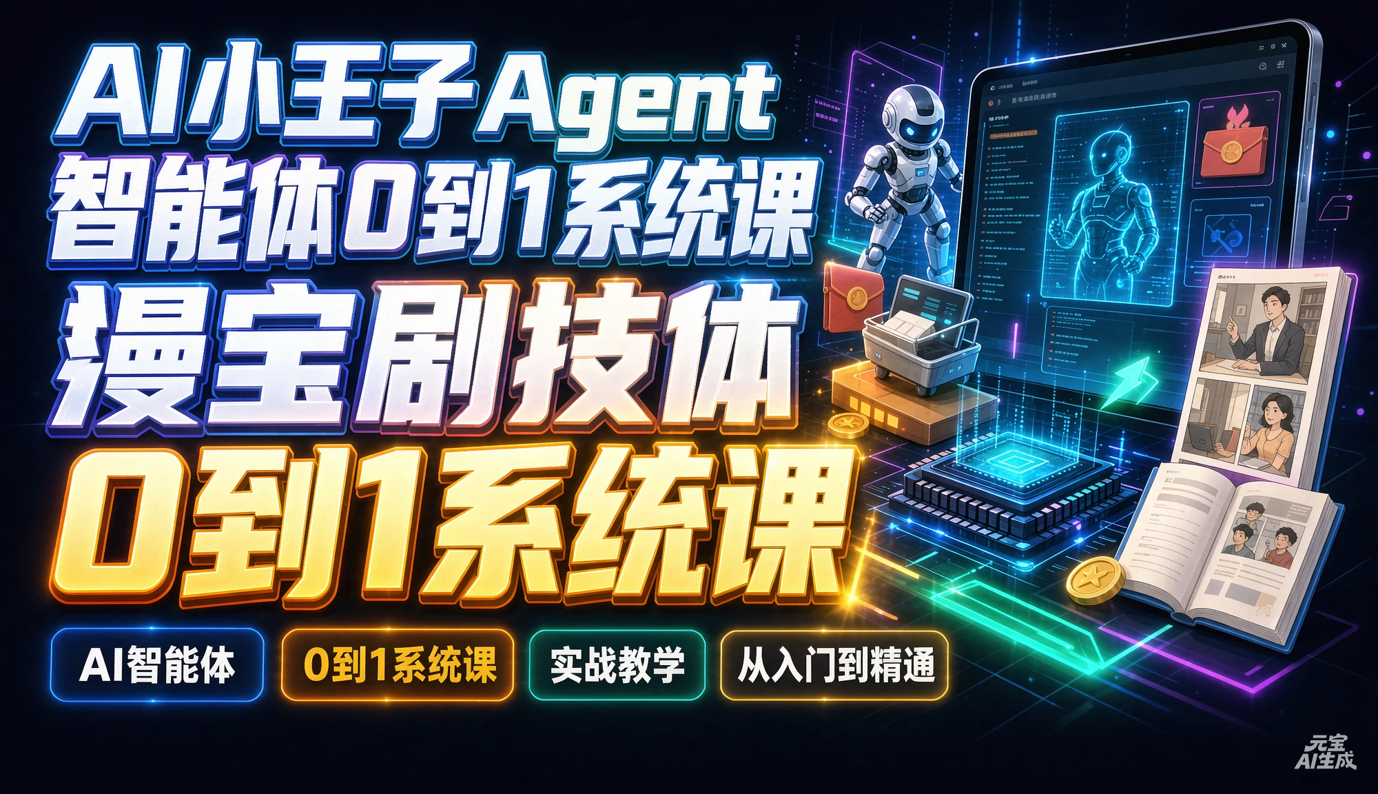 【精】AI小王子Agent智能体0到1系统课，AI智能体实战教学从入门到精通-知行客