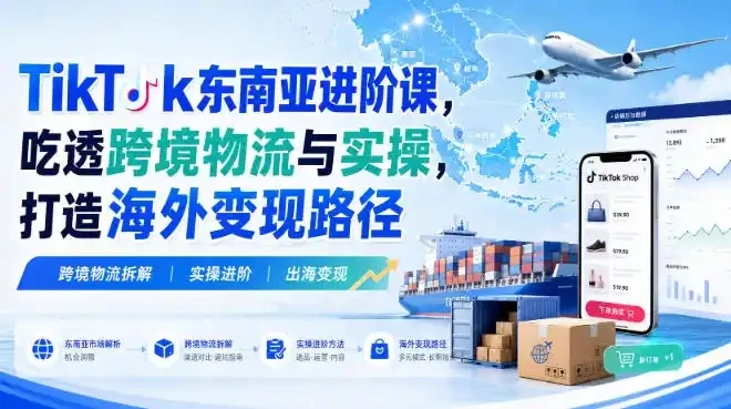 【精】TikTok东南亚进阶课,吃透跨境物流与实操,打造海外变现路径 【精】TikTok东南亚进阶课,吃透跨境物流与实操,打造海外变现路径