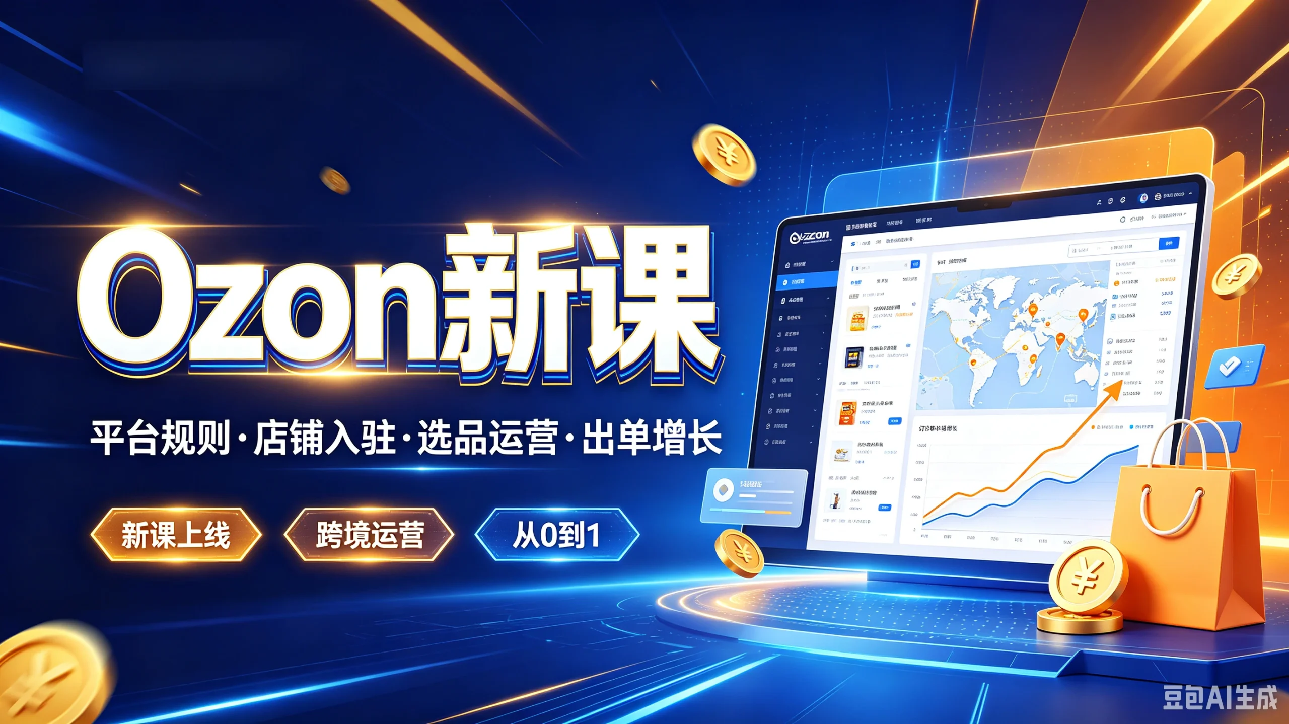 【精】Ozoni新课，平台规则·店铺入驻·选品运营·出单增长，新课上线、跨境运营、从0到1-知行客