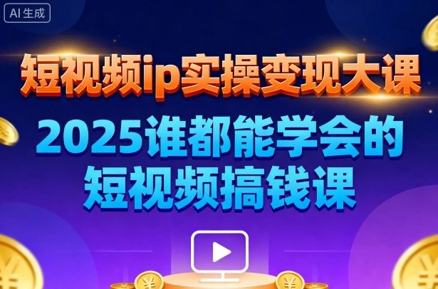 【精】短视频ip实操变现大课，7月26-27日广州站线下课，2025谁都能学会的短视频搞钱课 | 资源下载 - 知行客网赚项目-副业赚钱-互联网创业-资源整合知行客