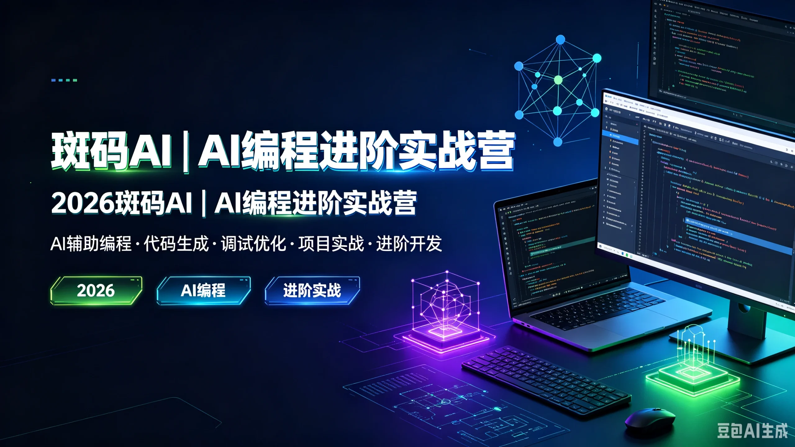 【精】斑码AI|AI编程进阶实战营，2026斑码AI|AI编程进阶实战营，AI辅助编程、代码生成、调试优化、项目实战、进阶开发-知行客