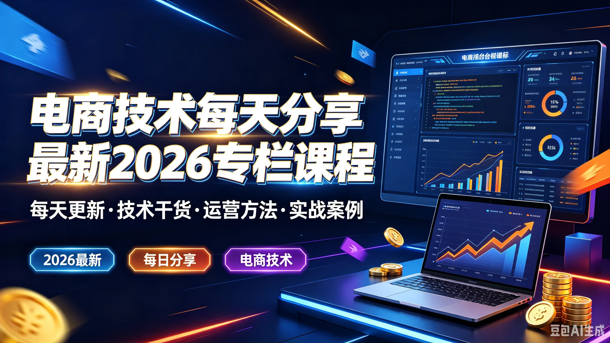 【精】电商技术每天分享最新2026专栏课程，每天更新·技术干货·运营方法·实战案例，2026最新、每日分享、电商技术-知行客