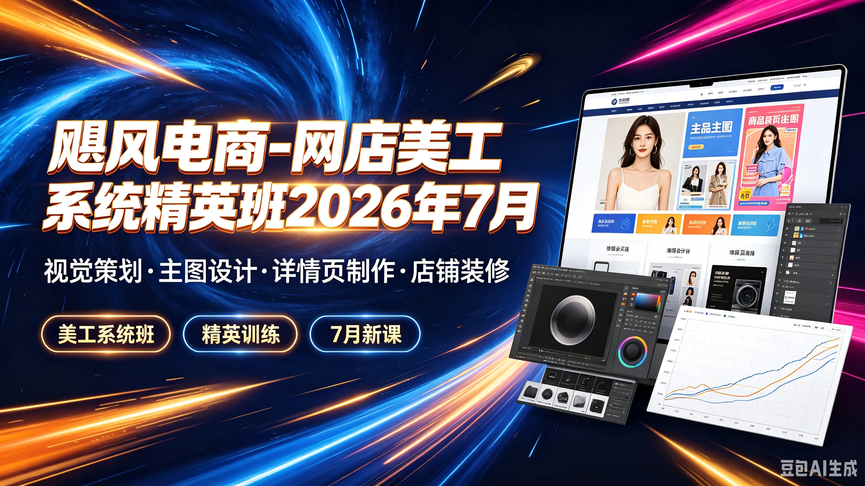 【精】飓风电商-网店美工系统精英班2026年7月,视觉策划·主图设计·详情页制作·店铺装修,美工系统班、精英训练、7月新课 【精】飓风电商-网店美工系统精英班2026年7月,视觉策划·主图设计·详情页制作·店铺装修,美工系统班、精英训练、7月新课