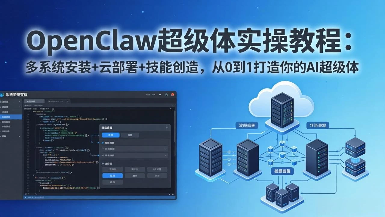【精】OpenClaw-小龙虾 AI超级体实战指南：多系统安装+云部署+技能创造，从0到1构建你的被动收入项目网赚项目-副业赚钱-互联网创业-资源整合知行客