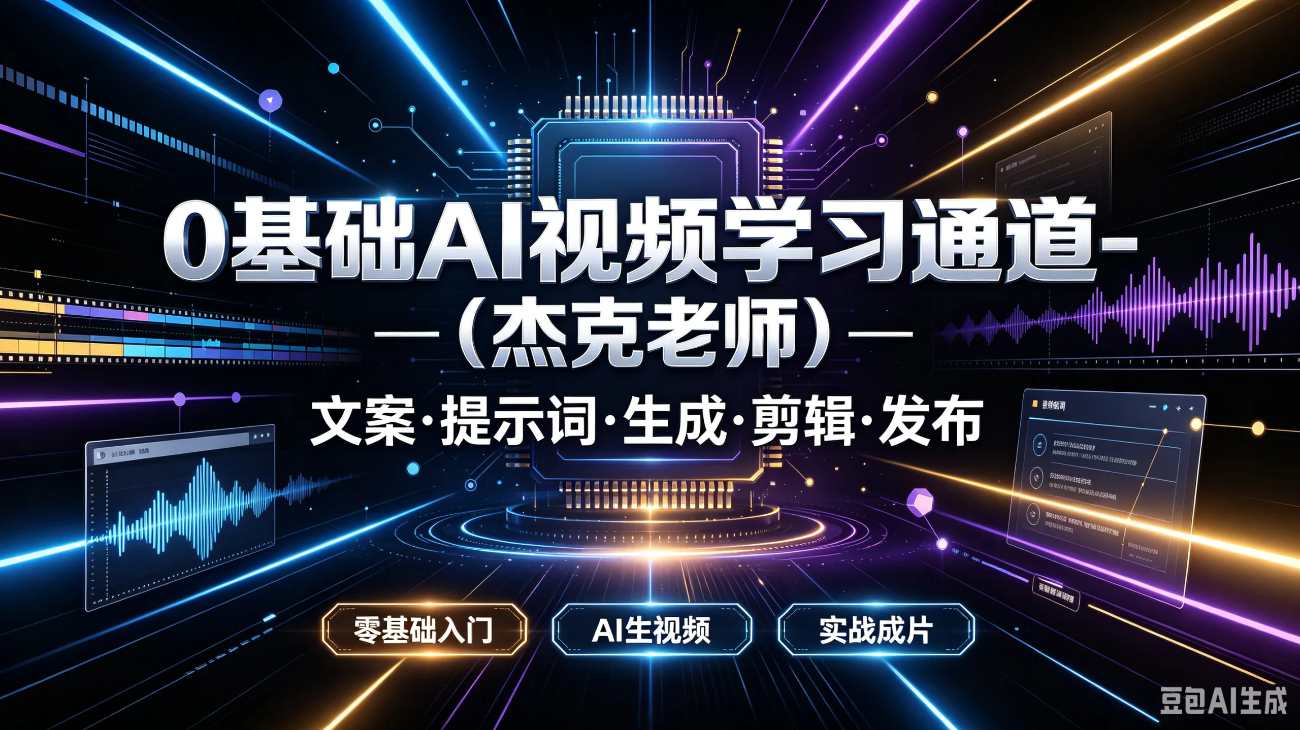 【精】O基础AI视频学习通道一（杰克老师）一文案·提示词·生成·剪辑·发布，零基础入门、AI生视频、实战成片-知行客