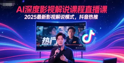 AI深度影视解说课程直播课,2025最新影视解说模式,抖音热推 AI深度影视解说课程直播课,2025最新影视解说模式,抖音热推