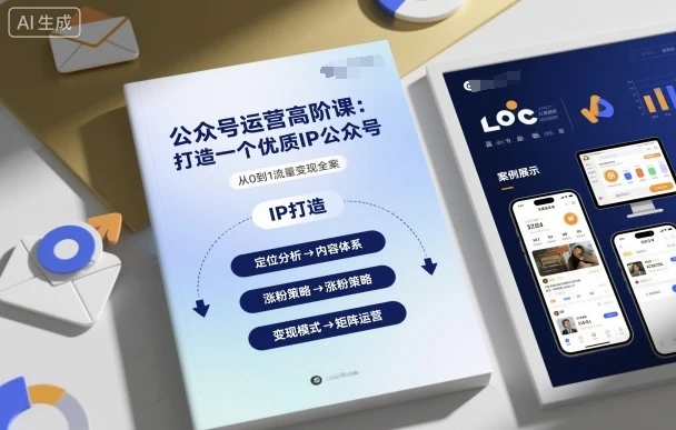 【精】公众号运营高阶课，打造一个优质IP公众号网赚项目-副业赚钱-互联网创业-资源整合知行客