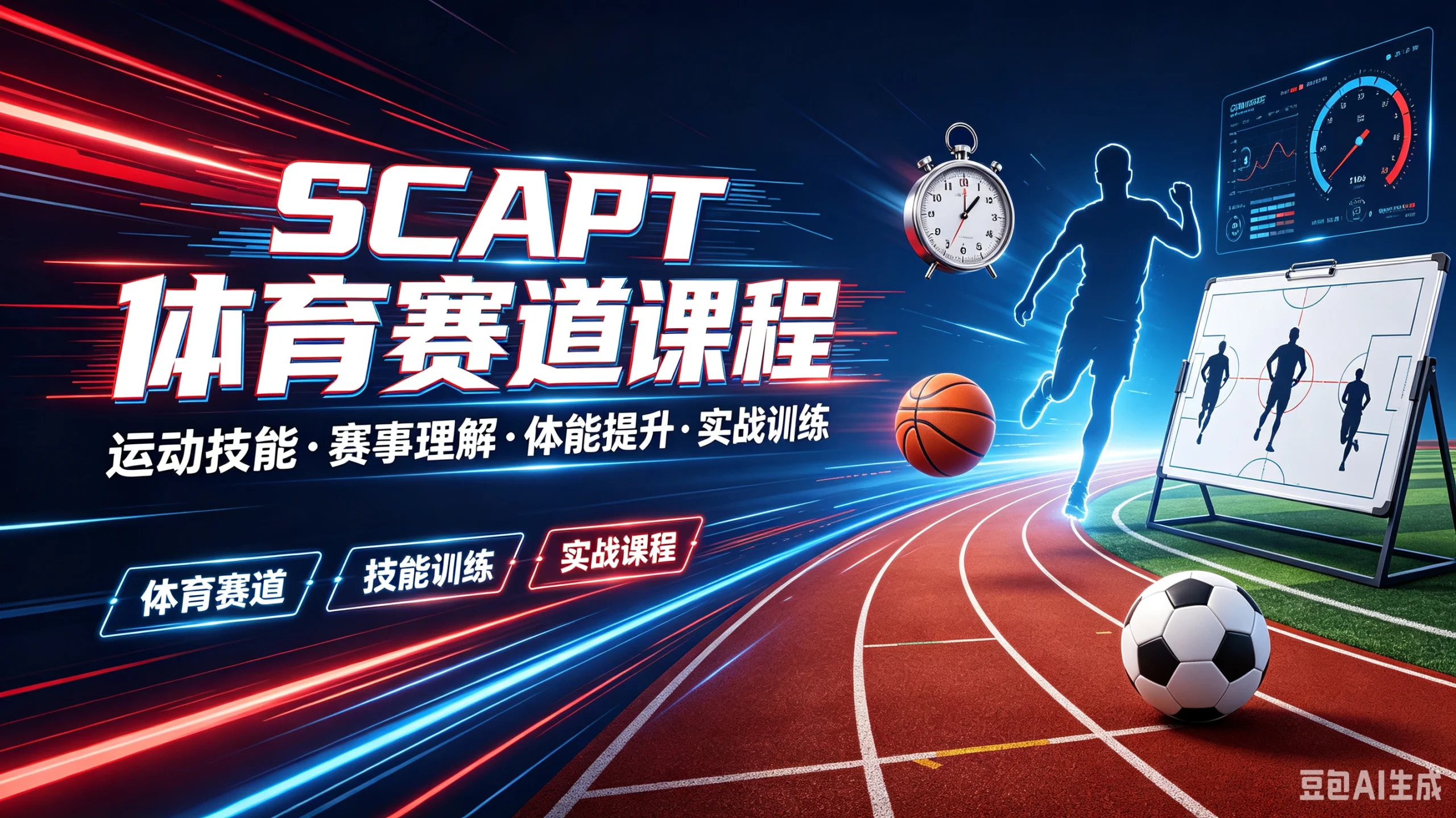 【精】SCAPT体育赛道课程，运动技能·赛事理解·体能提升·实战训练，技能训练、实战课程、体育赛道-知行客