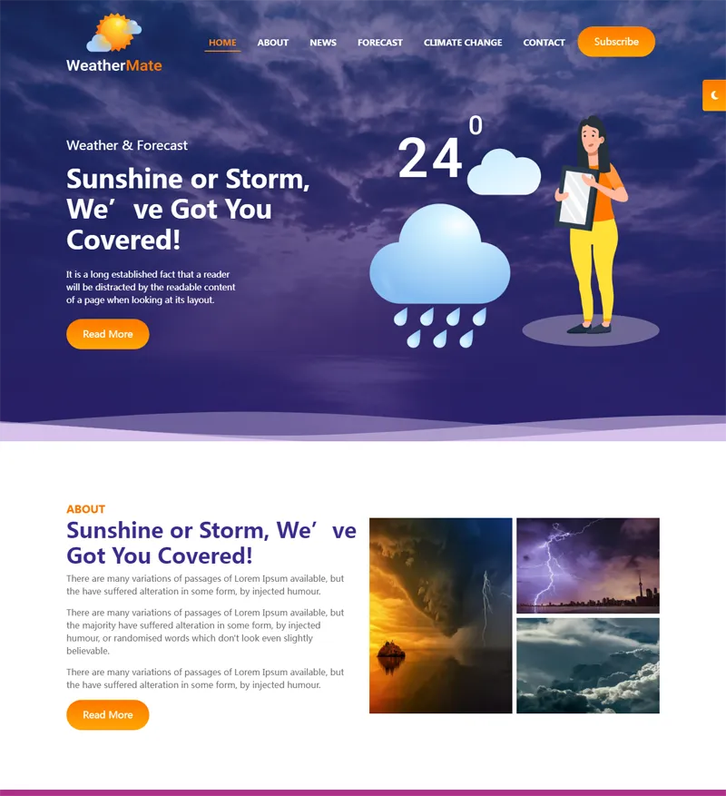 HTML响应式天气预报网站源码网赚项目-副业赚钱-互联网创业-资源整合知行客