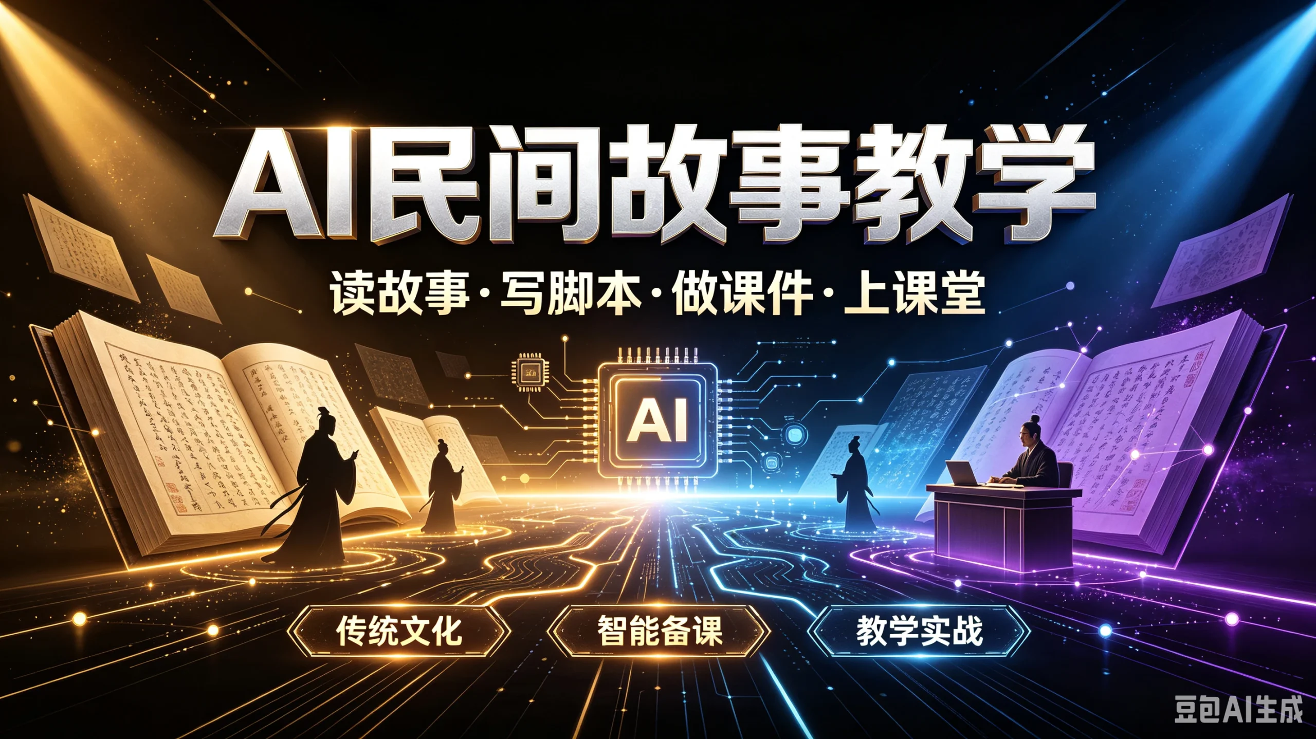 AI民间故事教学读故事·写脚本·做课件·上课堂，传统文化、智能备课、教学实战-知行客