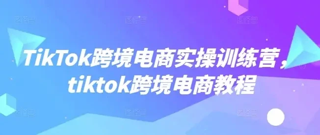 【精】TikTok跨境电商实操训练营，tiktok跨境电商教程网赚项目-副业赚钱-互联网创业-资源整合知行客