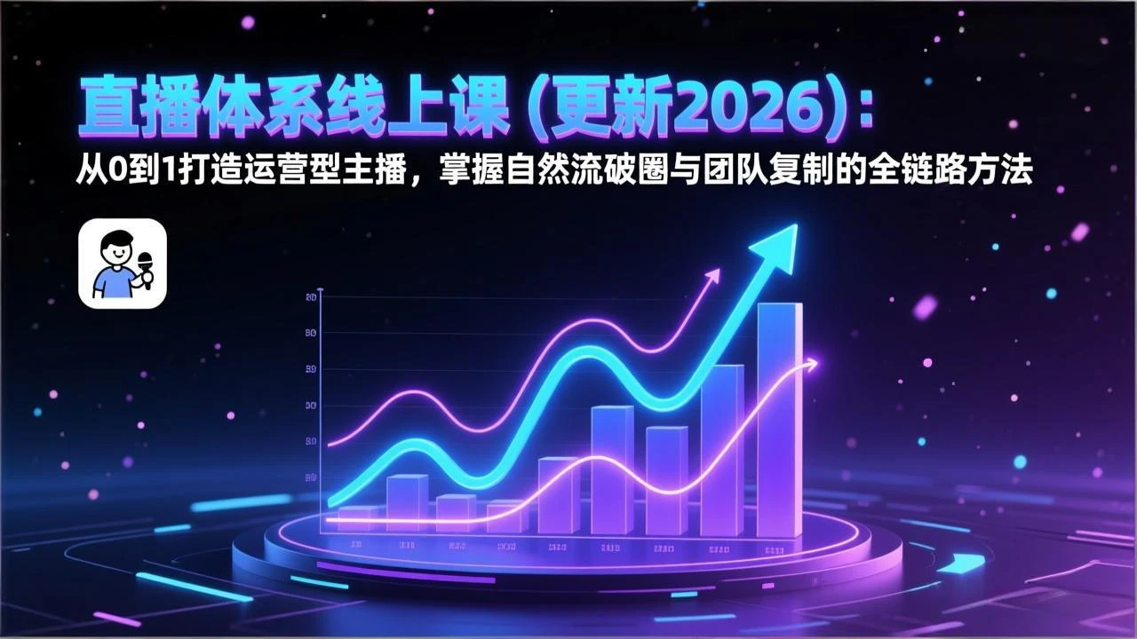 【精】直播体系线上课(更新2026)：从0到1打造运营型主播，掌握自然流破圈与团队复制的全链路方法网赚项目-副业赚钱-互联网创业-资源整合知行客