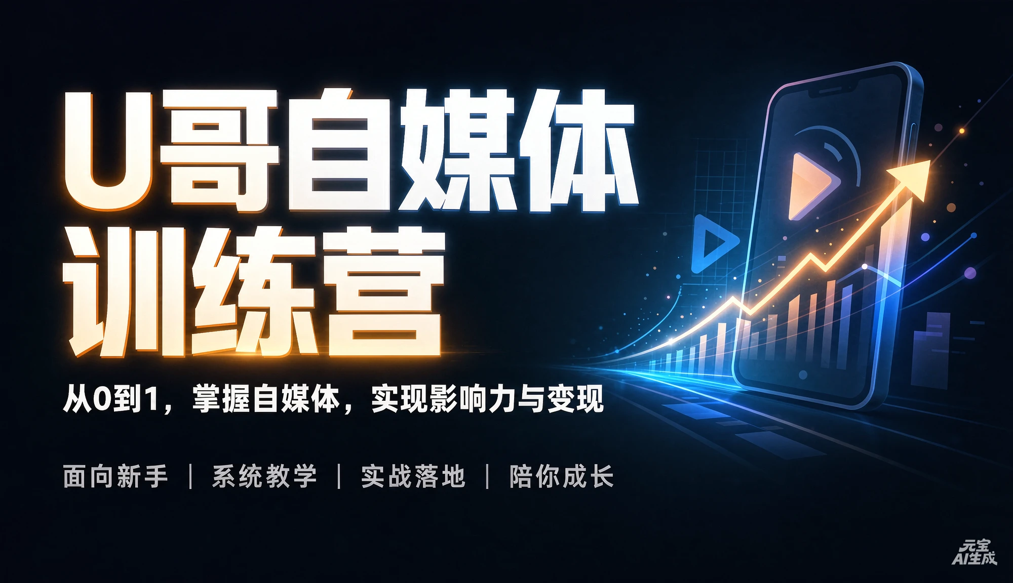 【精】U哥自媒体训练营，从0到1，掌握自媒体，实现影响力与变现-知行客