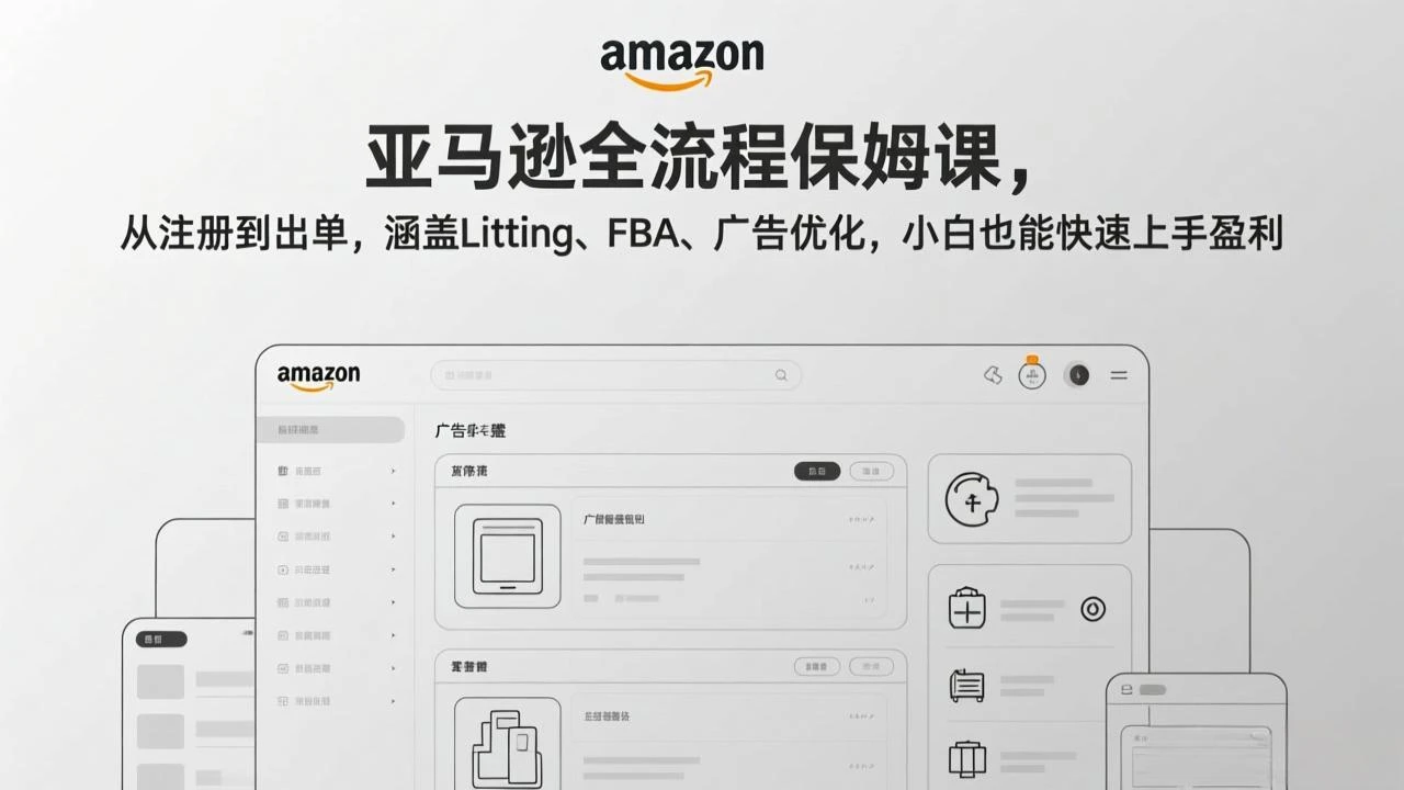 【精】亚马逊全流程保姆课，从注册到出单，涵盖Listing、FBA、广告优化，小白也能快速上手盈利网赚项目-副业赚钱-互联网创业-资源整合知行客