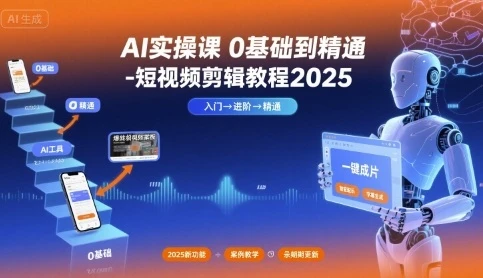 【精】AI实操课0基础到精通-短视频剪辑教程2025 | 资源下载 - 知行客网赚项目-副业赚钱-互联网创业-资源整合知行客
