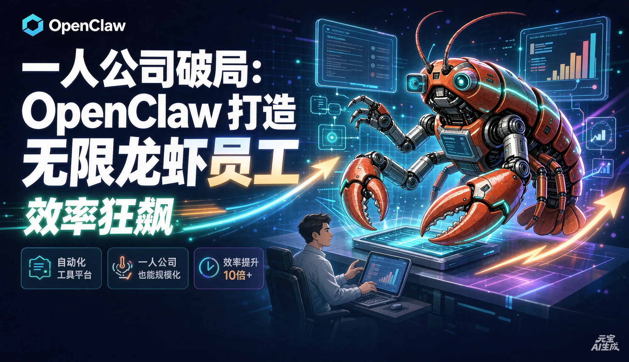 【精】一人公司破局：OpenClaw 打造无限龙虾员工，效率狂飙-知行客