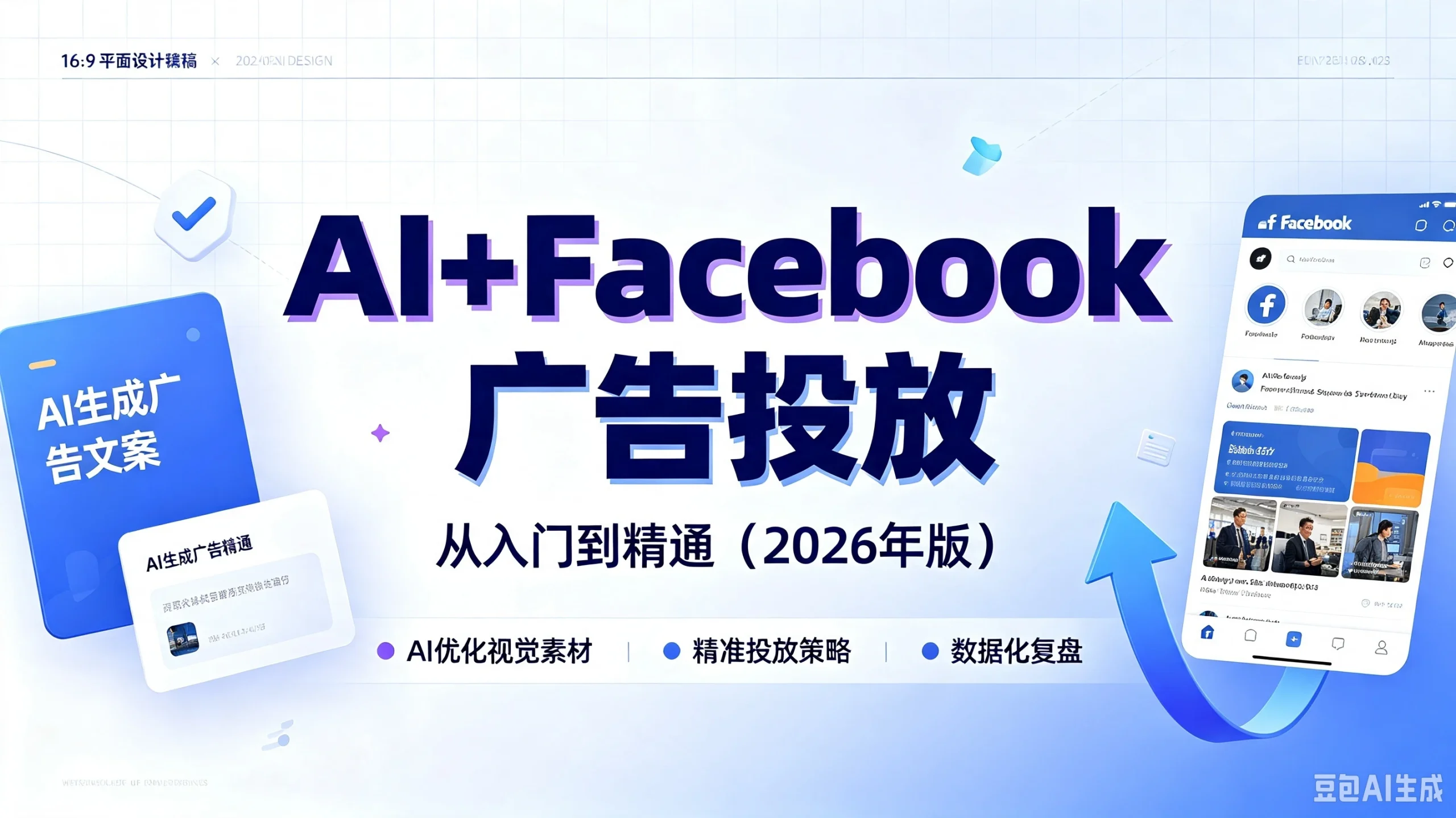 【精】AI+Facebook广告投放，从入门到精通（2026年版），AI优化视觉素材、精准投放策略、数据化复盘-知行客