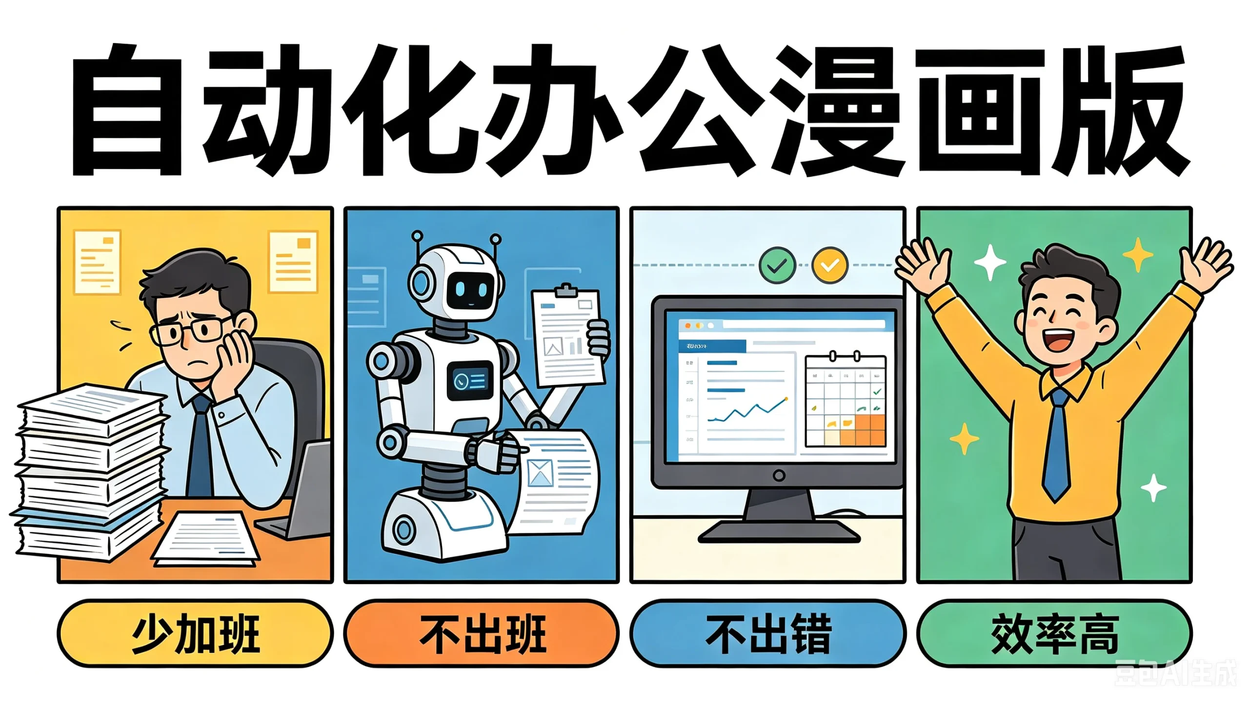 【精】自动化办公漫画版,少加班、不出班、不出错、效率高 | 资源下载 - 知行客-知行客