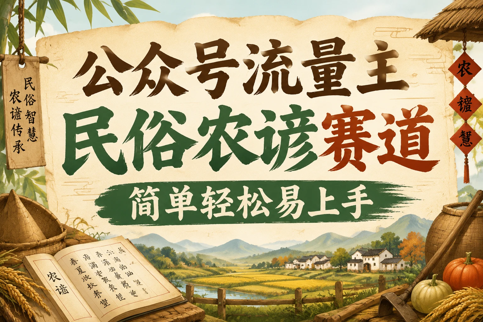 公众号流量主民俗农谚赛道，靠老祖宗留下的农谚写预测，选题不愁，结构固定，小白好上手！-知行客