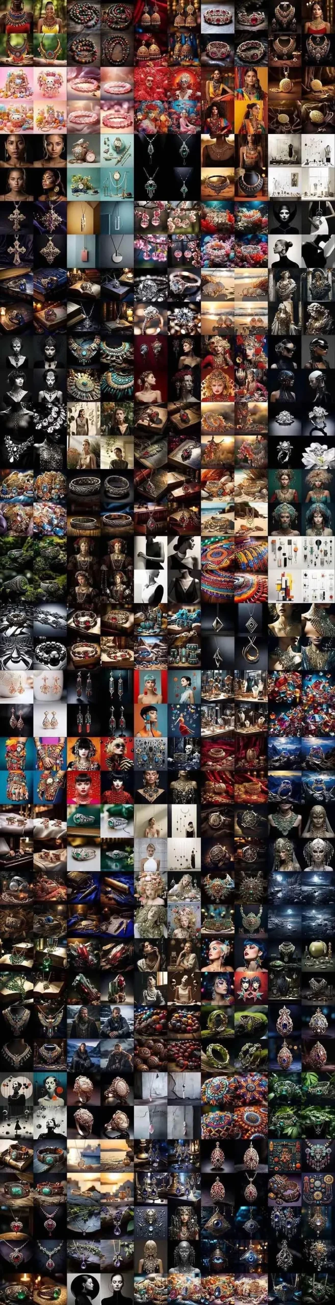 460+专业Midjourney珠宝摄影AI提示词+成效果图，戒指/项链/耳环/手链/宝石/及奢侈配饰等全品类网赚项目-副业赚钱-互联网创业-资源整合知行客