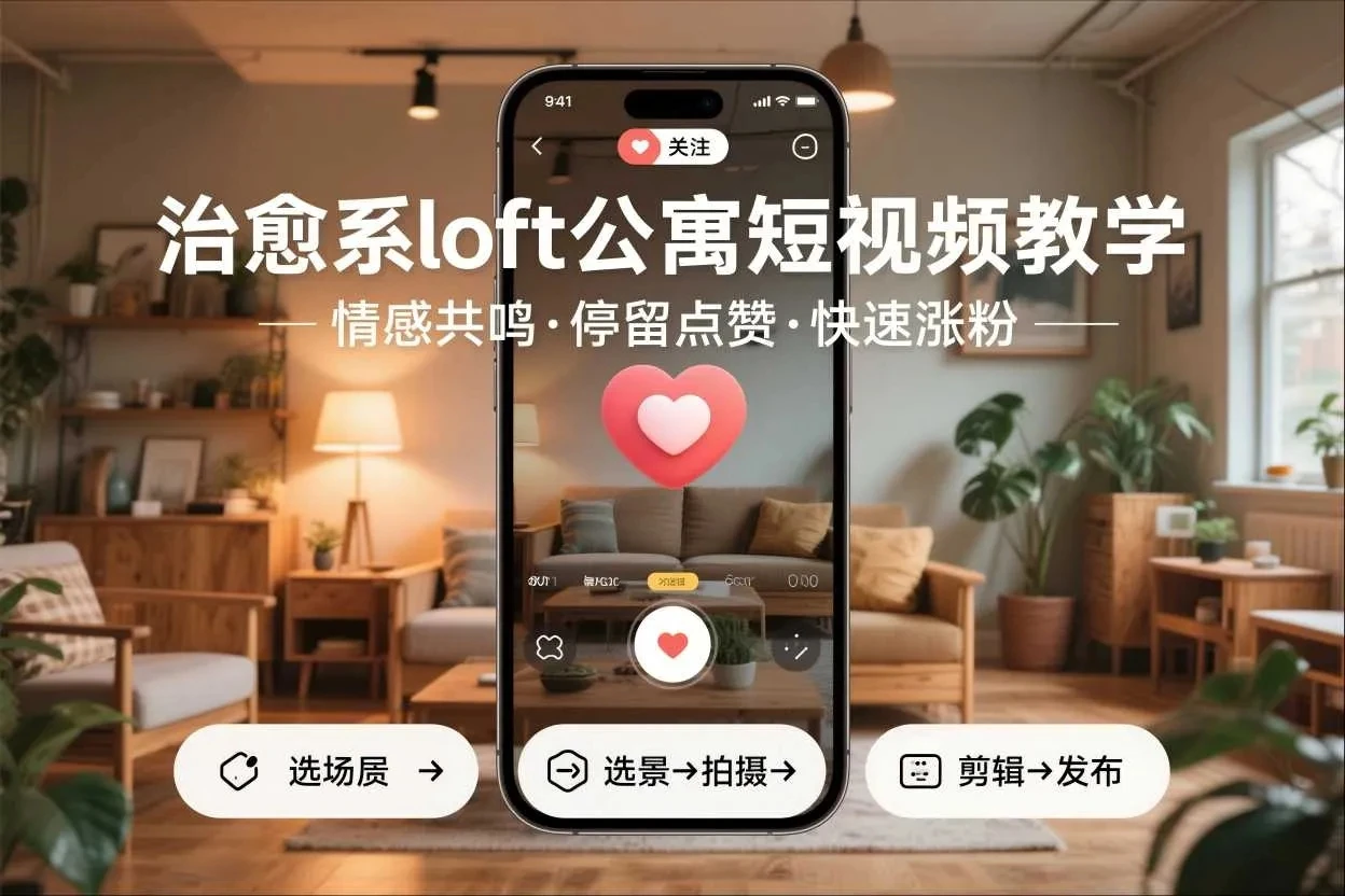 治愈系loft公寓短视频制作教学，情感共鸣引停留点赞关注，快速起号涨粉 | 资源下载 - 知行客网赚项目-副业赚钱-互联网创业-资源整合知行客