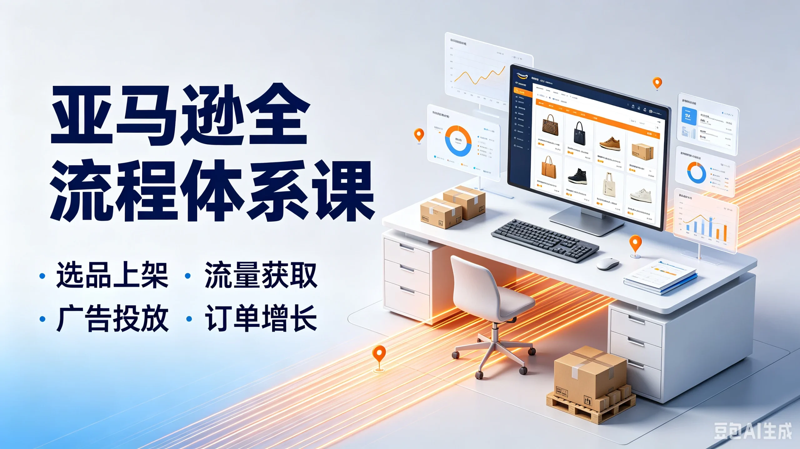【精】亚马逊全流程体系课，选品上架·流量获取广告投放·订单增长-知行客