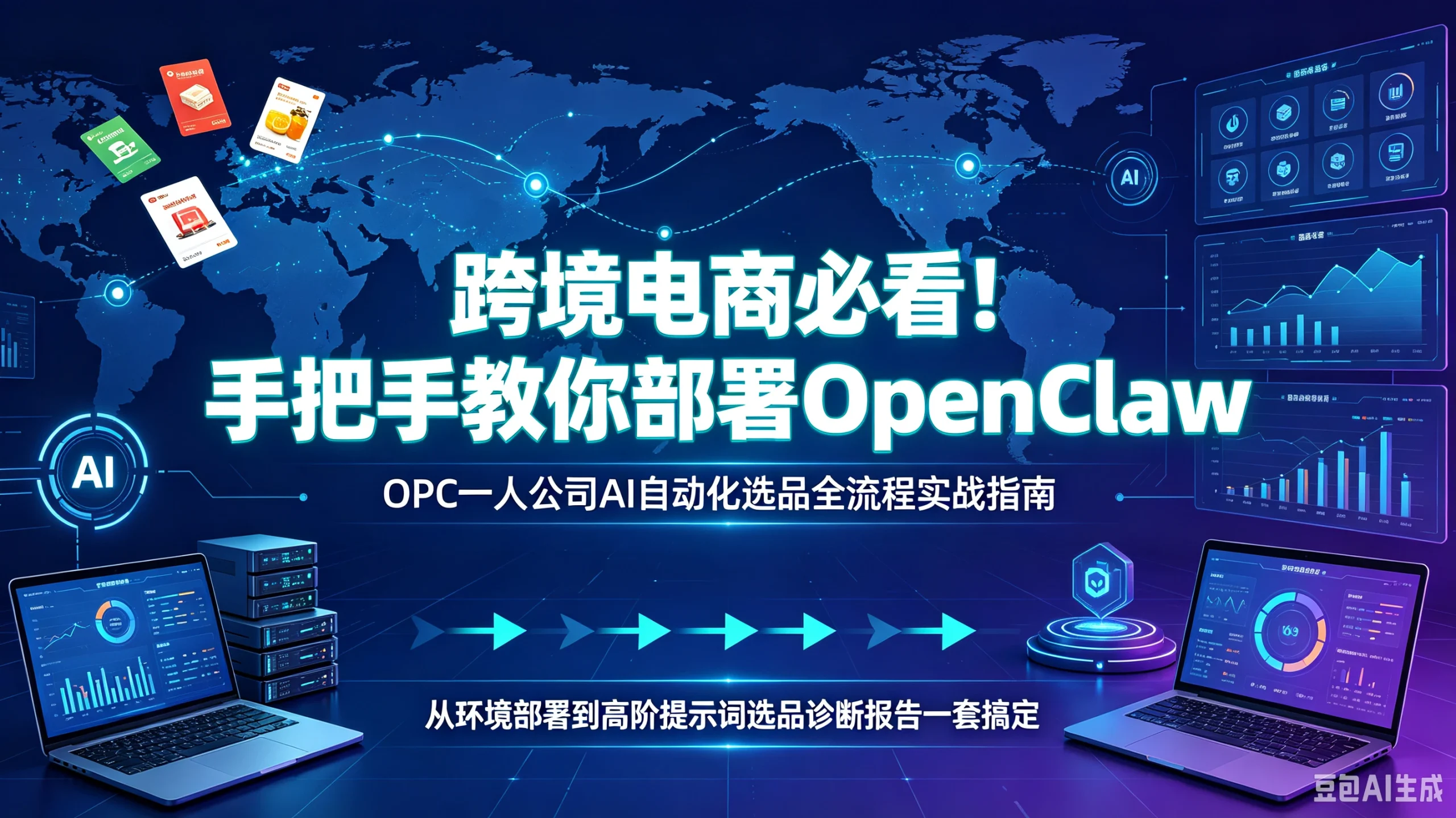 【精】跨境电商必看！手把手教你部署OpenClaw，OPC一人公司AI自动化选品全流程实战指南，从环境部署到高阶提示词选品诊断报告一套搞定-知行客