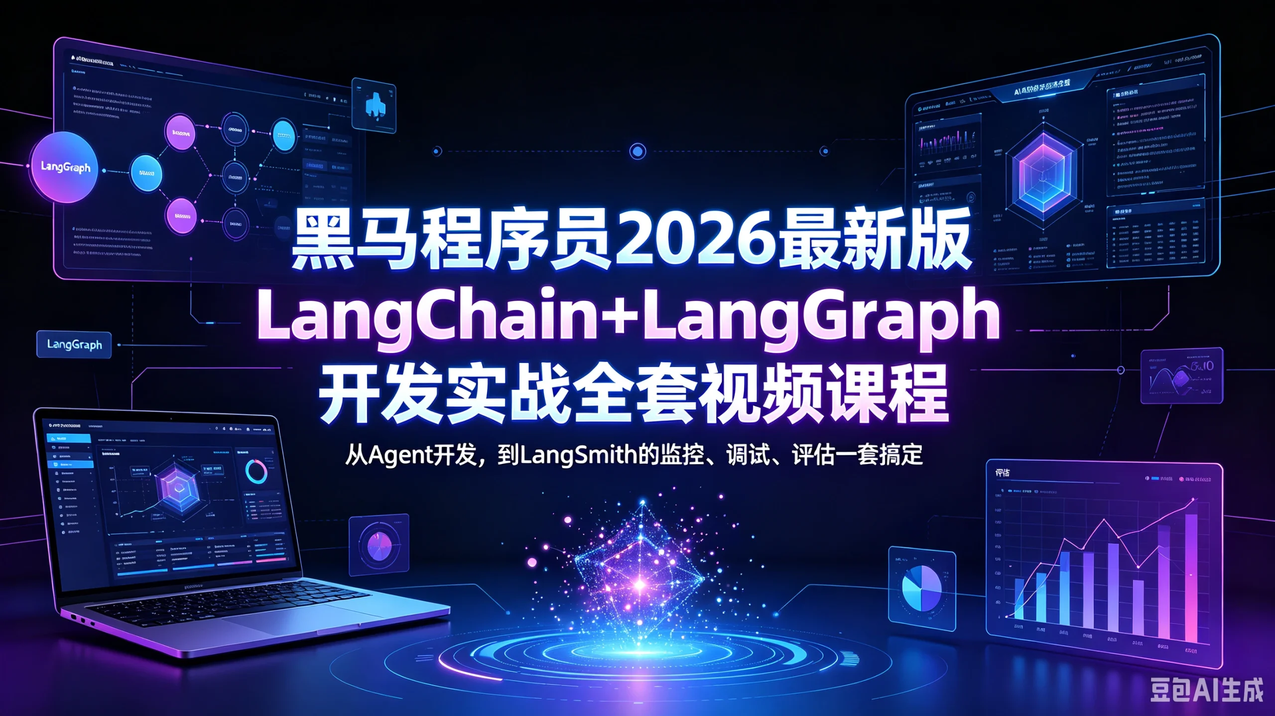 【精】黑马程序员2026最新版LangChain+LangGraph开发实战全套视频课程，从Agent开发，到LangSmith的监控、调试、评估一套搞定-知行客