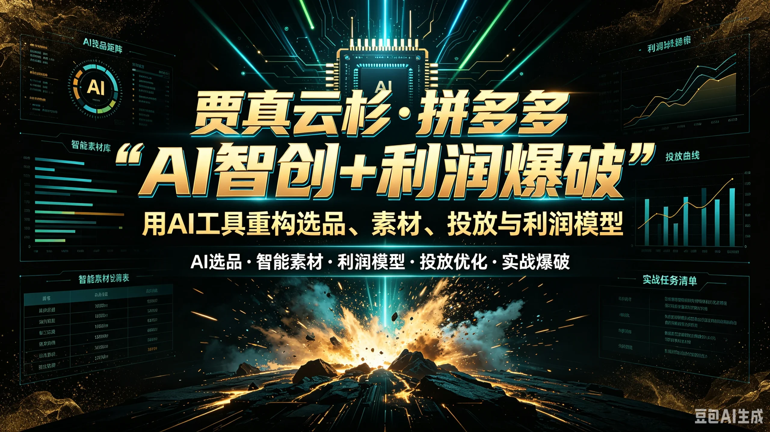 【精】Guho贾真云杉·拼多多“AI智创+利润爆破”用AI工具重构选品、素材、投放与利润模型 | 资源下载 - 知行客-知行客