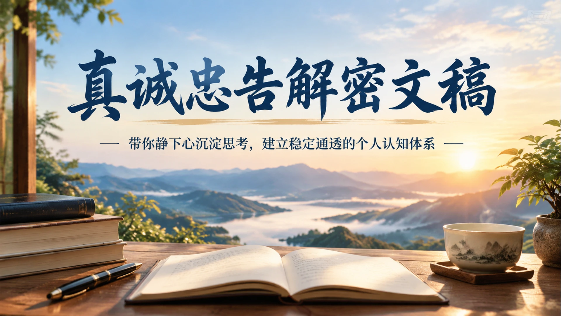 真诚忠告解密文稿，带你静下心沉淀思考，建立稳定通透的个人认知体系-知行客