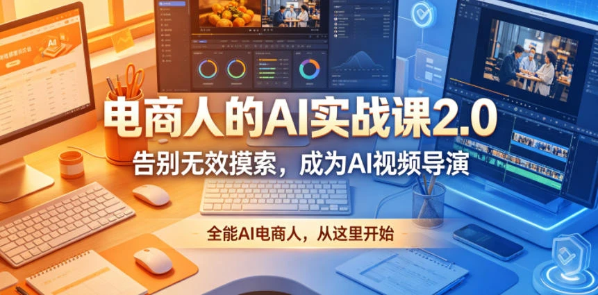 【精】电商人的AI实战课2.0，告别无效摸索，成为AI视频导演，全能AI电商人，从这里开始-知行客