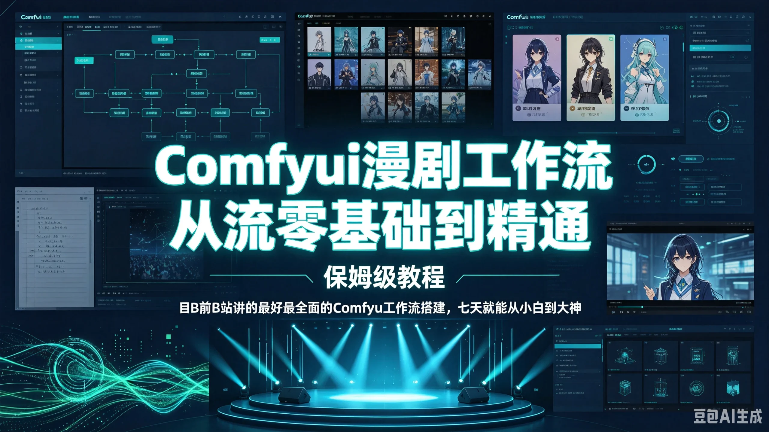 【精】Comfyui漫剧工作流从零基础到精通保姆级教程，目前B站讲的最好最全面的Comfyu工作流搭建，七天就能从小白到大神-知行客