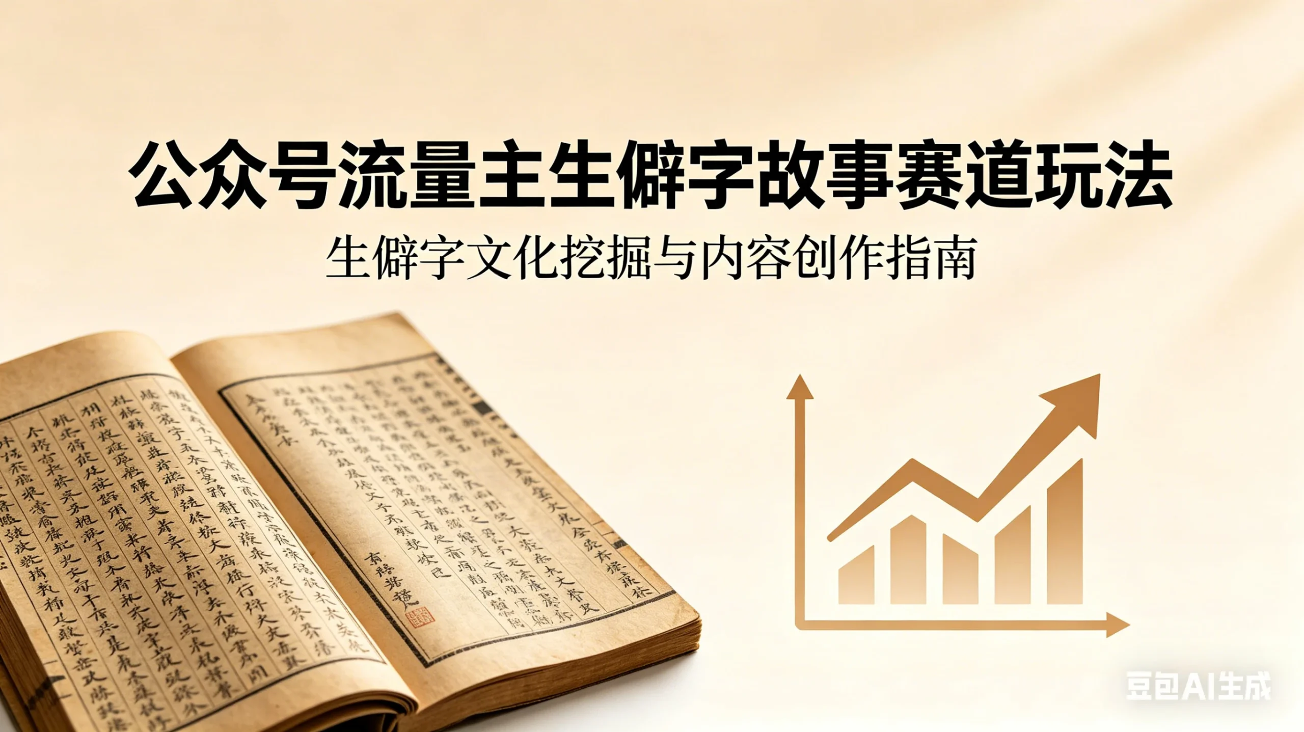 公众号流量主——生僻字故事赛道，流量稳，好上手，0基础小白也能10分钟一篇！网赚项目-副业赚钱-互联网创业-资源整合知行客