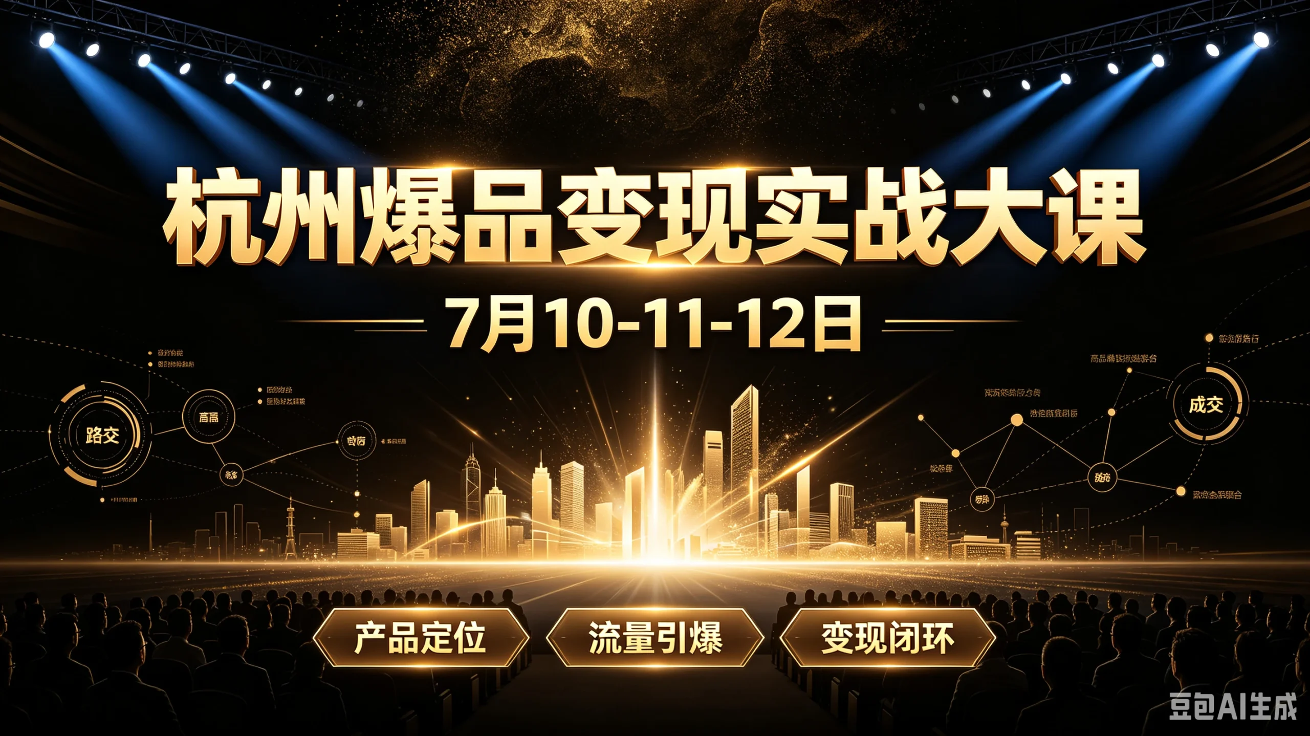 【精】杭州爆品变现实战大课，7月10－11-12日，产品定位、流量引爆、变现闭环 | 资源下载 - 知行客-知行客