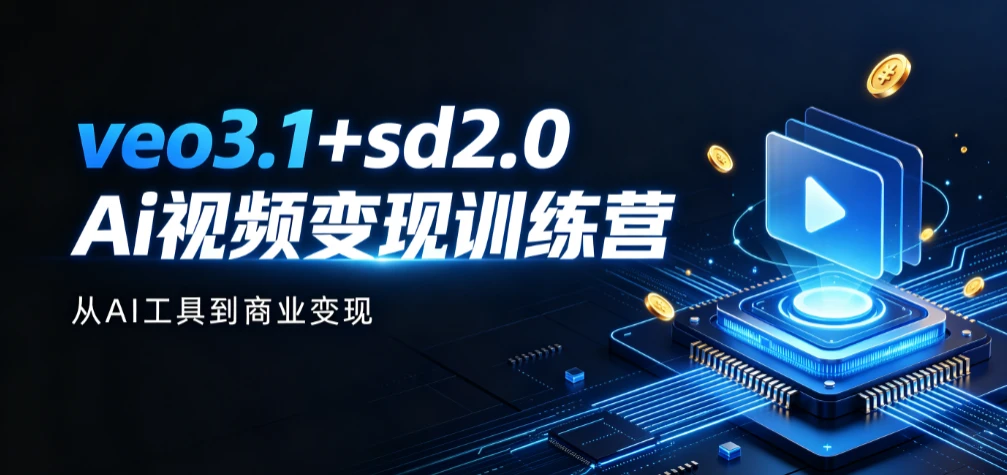 【精】veo3.1+sd2.0Ai视频变现训练营，从AI工具到商业变现 | 资源下载 - 知行客-知行客