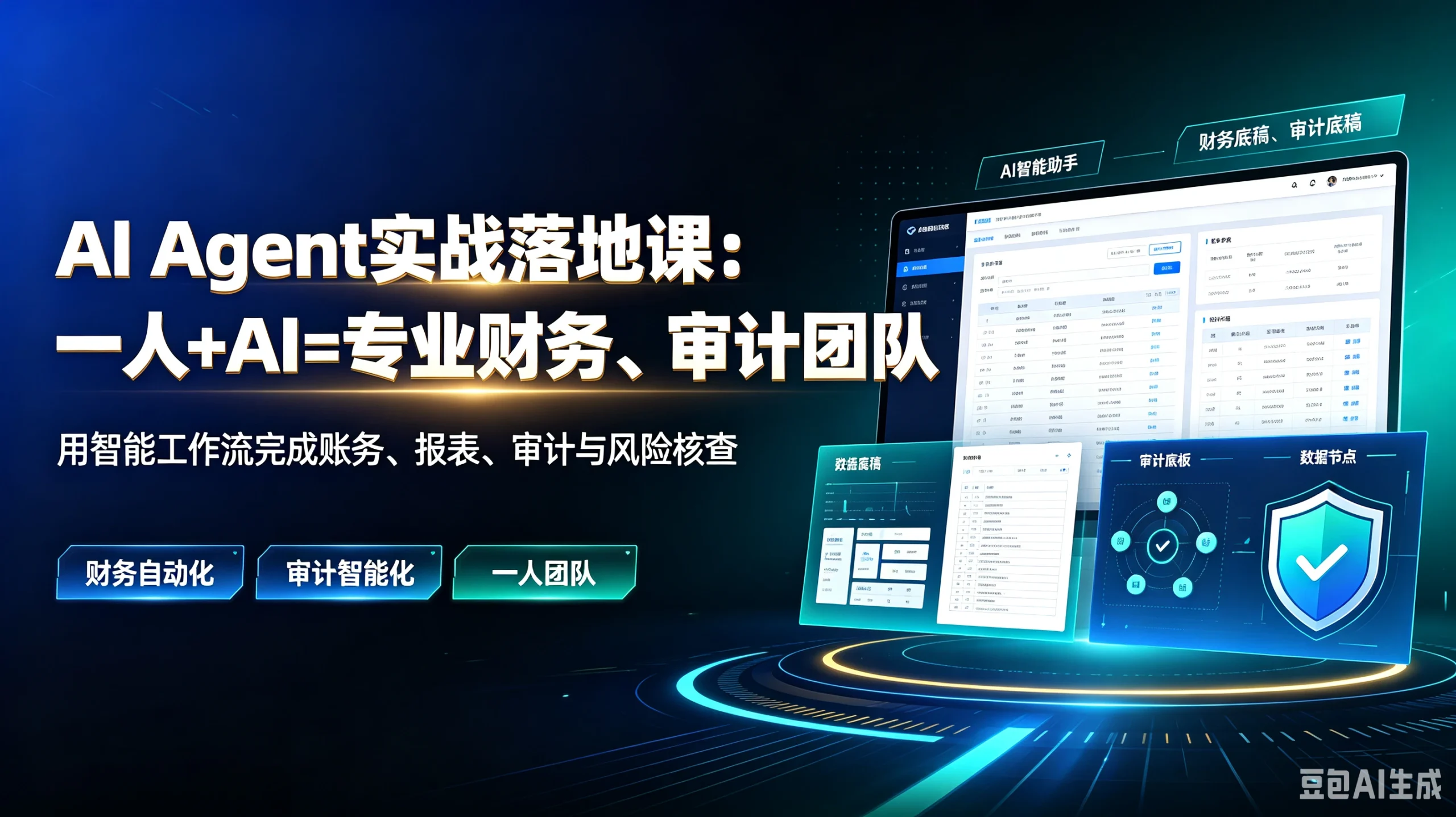 【精】AlAgent实战落地课：一人+AI=专业财务、审计团队用智能工作流完成账务、报表、审计与风险核，财务自动化、审计智能化、一人团队-知行客