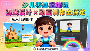 少儿零基础编程，设计制作游戏，动画全搞定网赚项目-副业赚钱-互联网创业-资源整合知行客