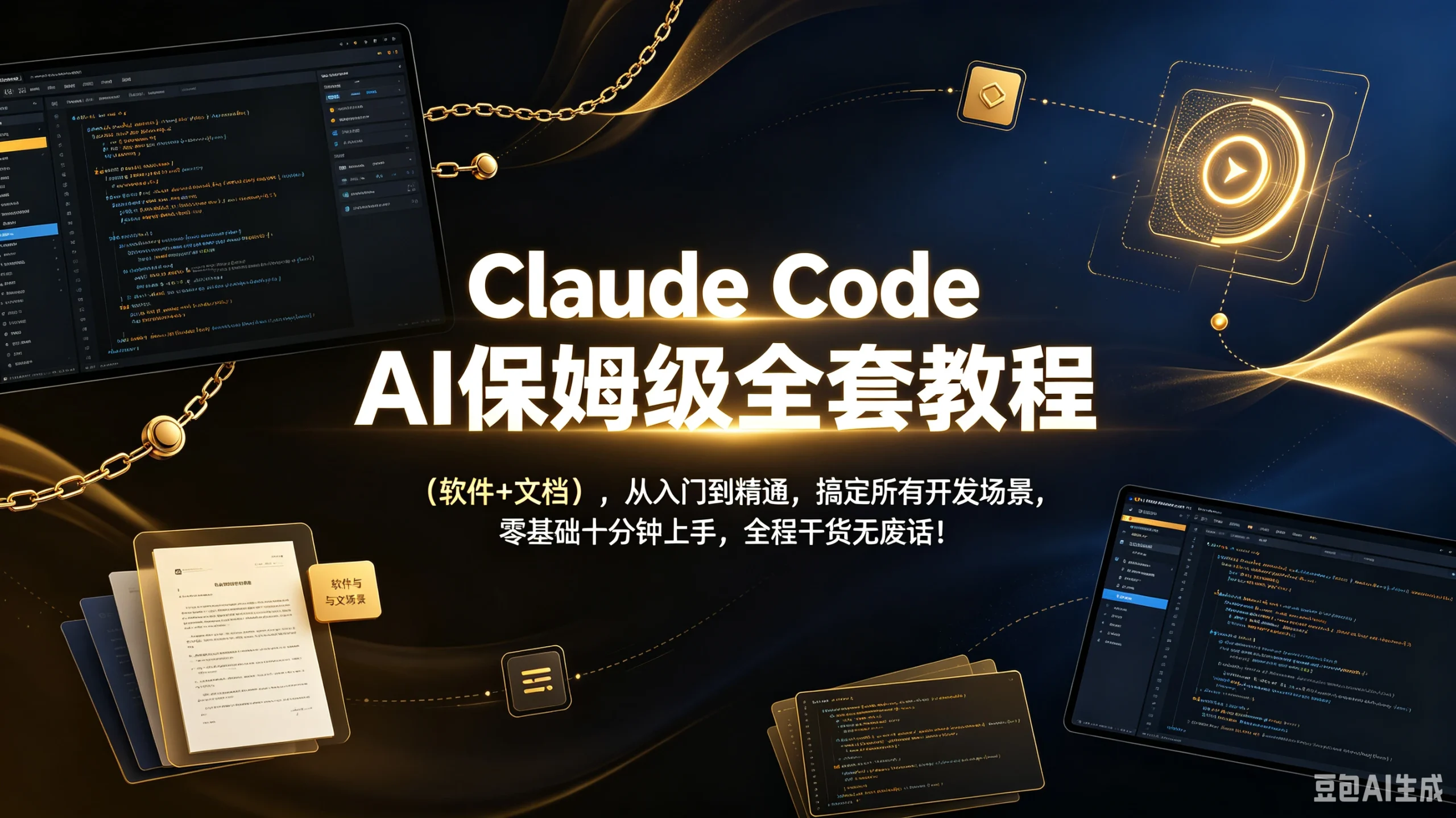 【精】Claude Code保姆级全套教程（软件+文档），从入门到精通，搞定所有开发场景，零基础十分钟上手，全程干货无废话！-知行客