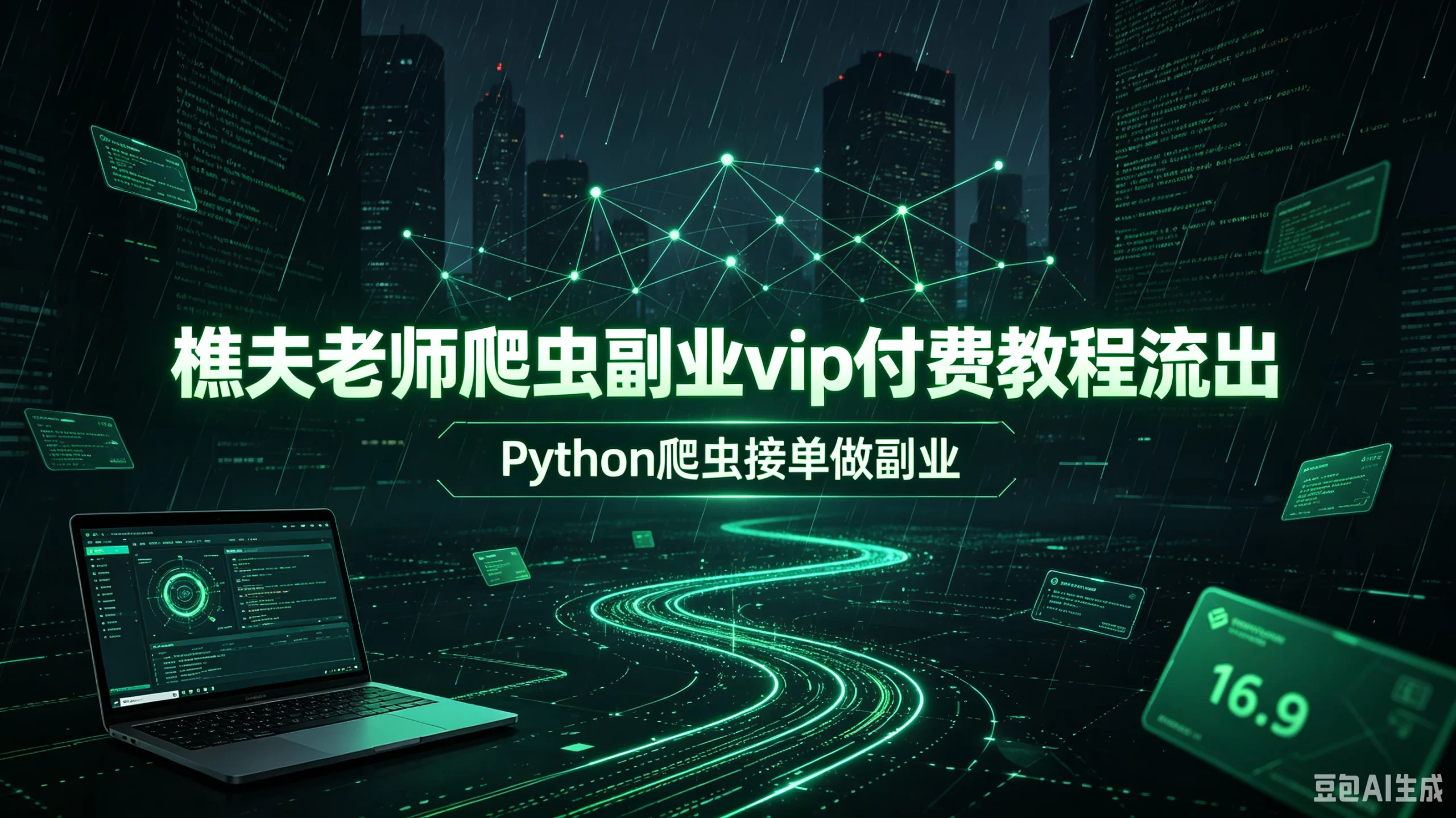 【精】樵夫老师爬虫副业vip付费教程流出，Python爬虫接单做副业-知行客