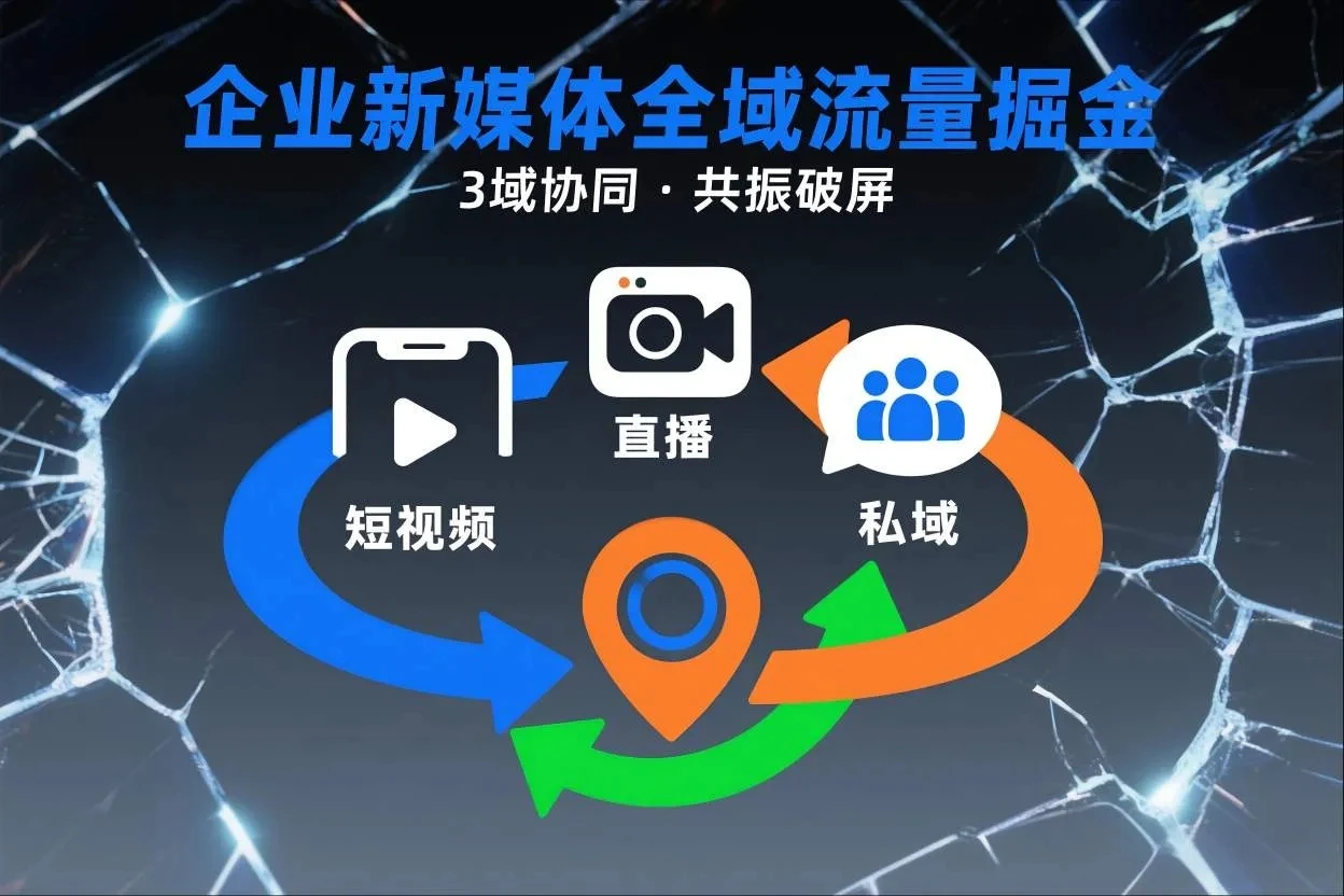 【精】短视频全域商业模式，企业新媒体全域流量掘金，3域协同，共振破屏，短视频-直播-私域-地域 | 资源下载 - 知行客网赚项目-副业赚钱-互联网创业-资源整合知行客