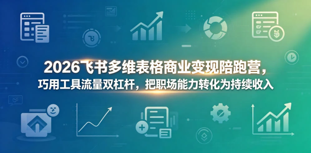 【精】2026飞书多维表格商业变现陪跑营，巧用工具流量双杠杆，把职场能力转化为持续收入网赚项目-副业赚钱-互联网创业-资源整合知行客