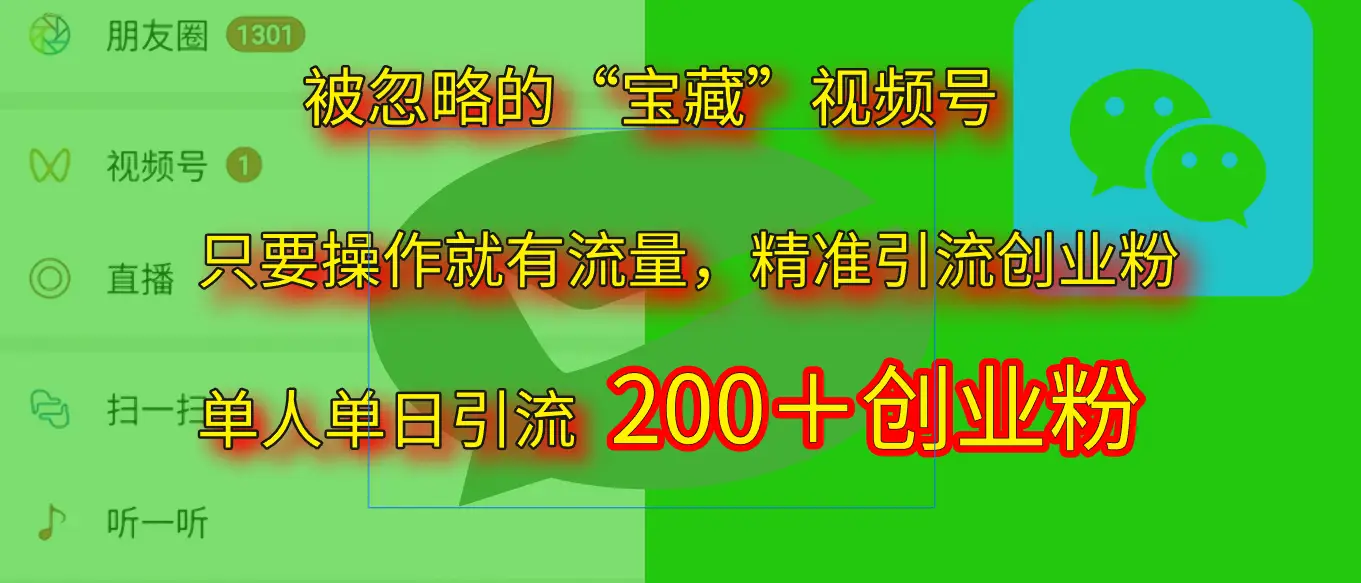 2025.5月最新被忽略的“宝藏”视频号，精准日引流200+网赚项目-副业赚钱-互联网创业-资源整合知行客