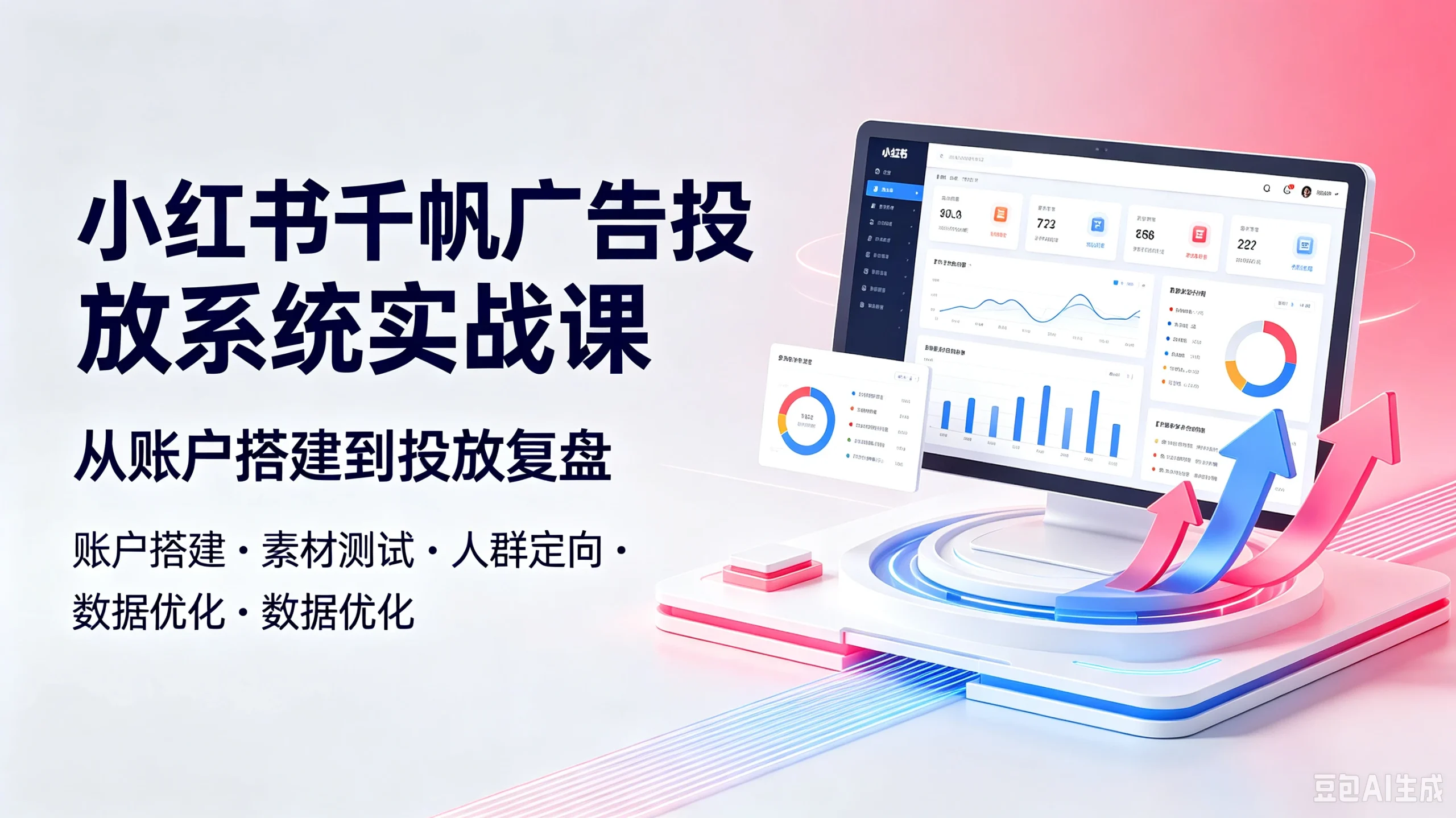 【精】小红书干帆广告投放系统实战课，从账户搭建到投放复盘-知行客