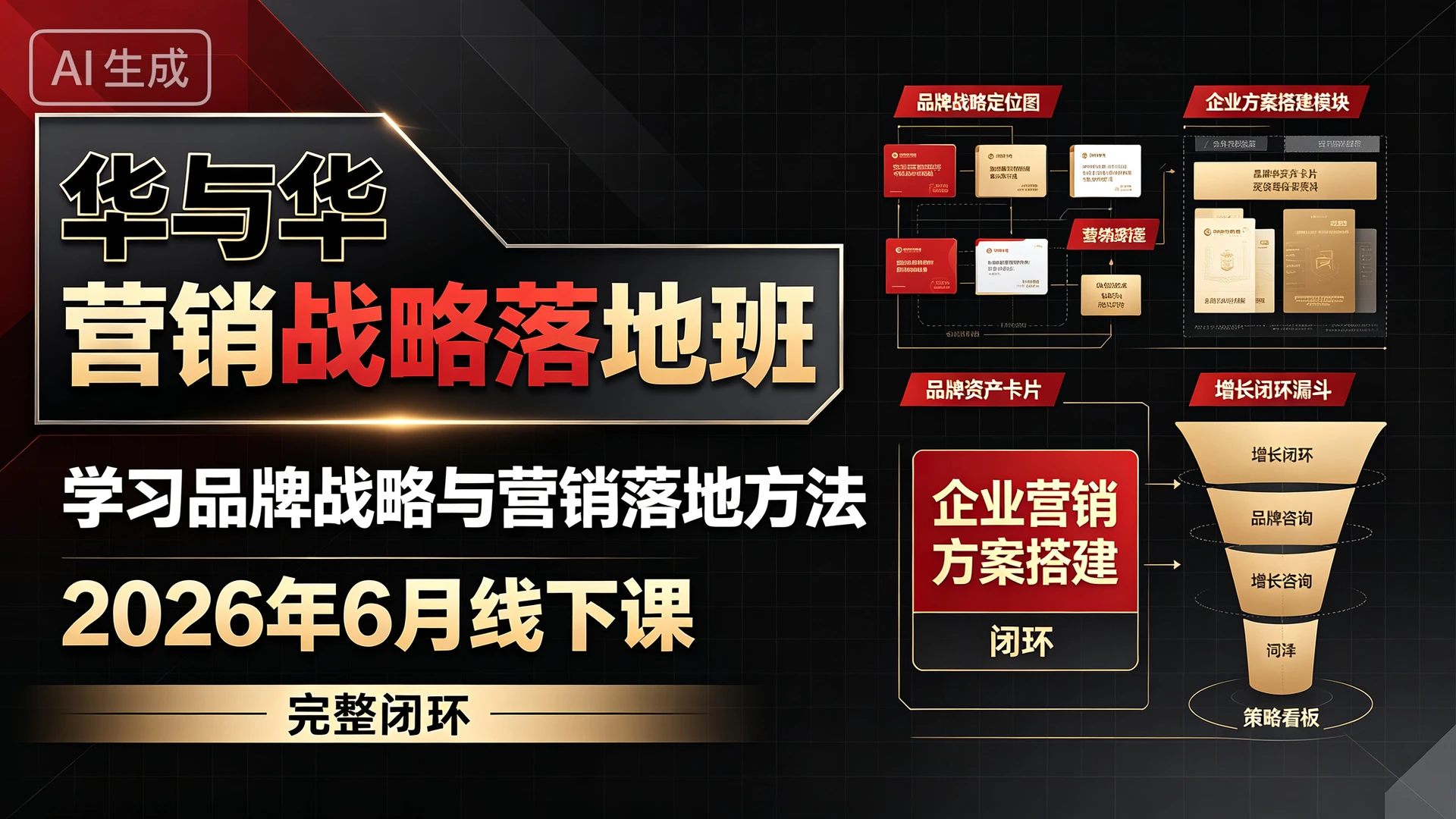 【精】华与华营销战略落地班2026年6月线下课，带你学习品牌战略与营销落地方法，掌握企业营销方案搭建的完整闭环-知行客