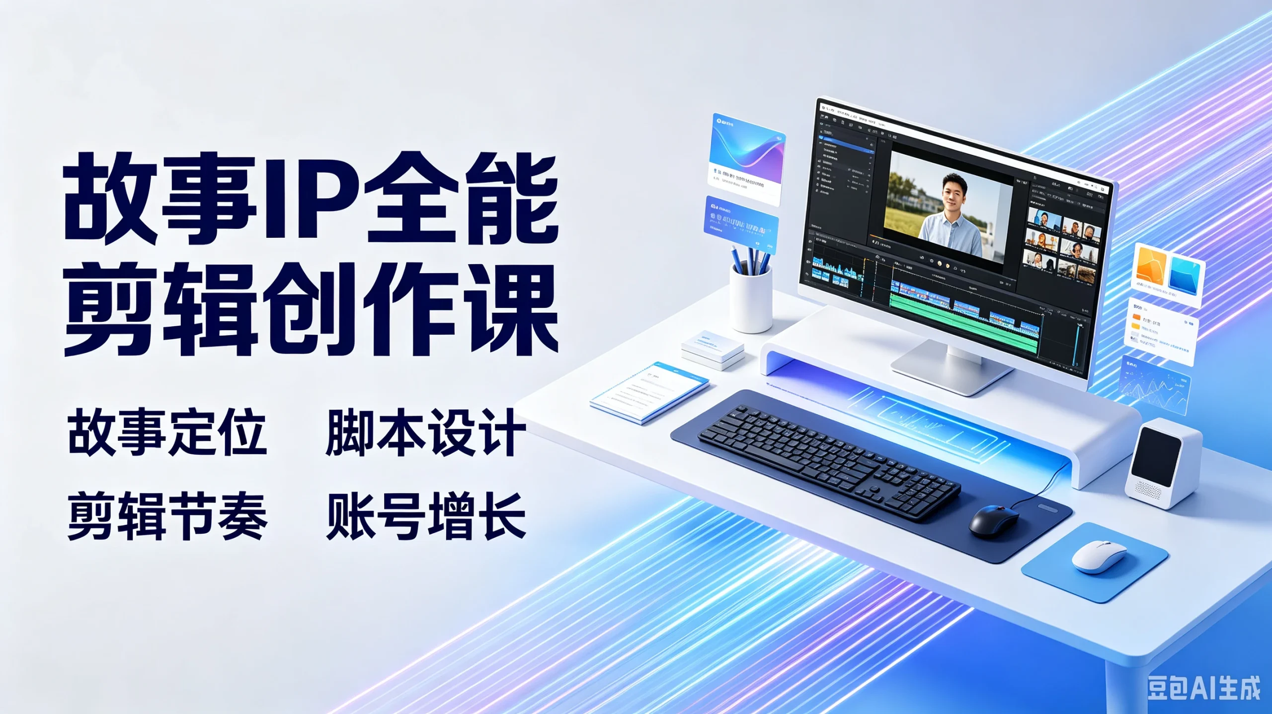 【精】故事IP全能剪辑创作课，故事定位、脚本设计、剪辑节奏、账号增长-知行客